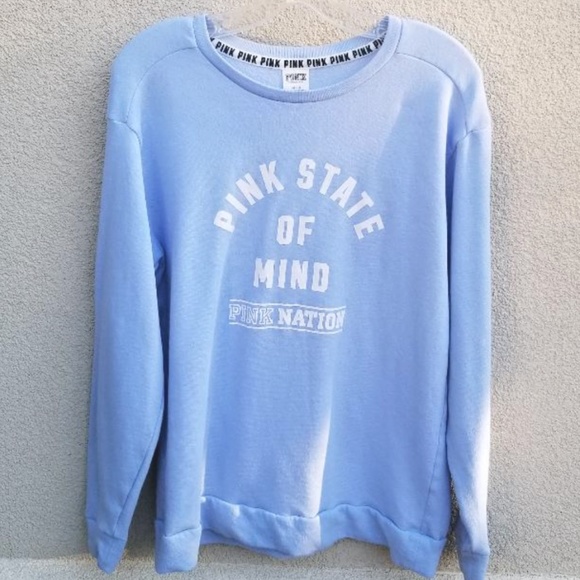 PINK Victoria's Secret Tops - Pink VS blue slouchy sweatshirt Medium